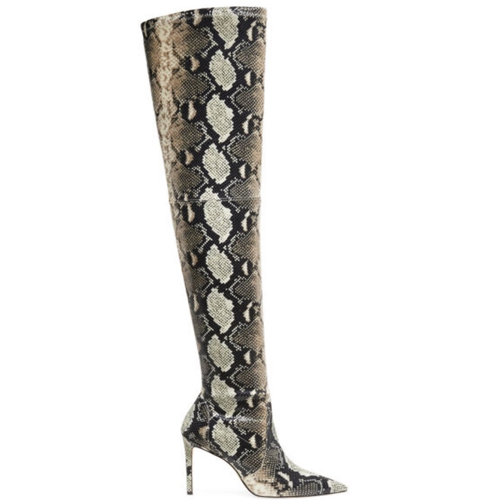 Stuart Weitzman New Roccia Snakeskin Over-the-Knee Boots - Picture 2 of 7